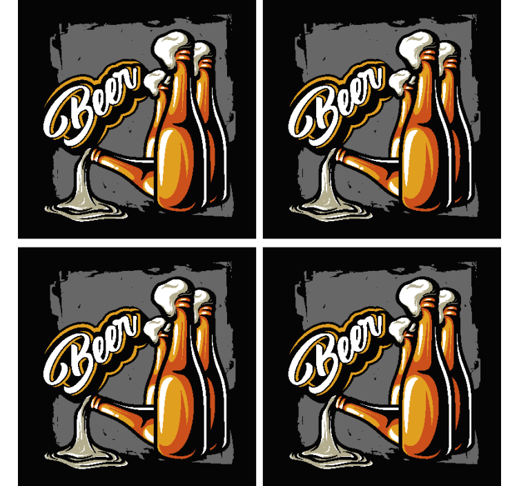 Bases para copos de cerveja Garrafa de cerveja - TenStickers
