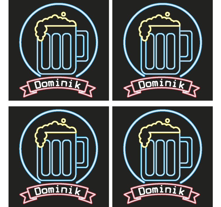 Bases para copos Cerveja de neon com nome - TenStickers