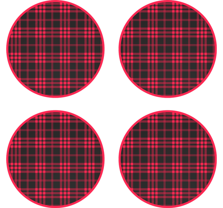 Bases para copos de natal Padrão tartan de natal - TenStickers