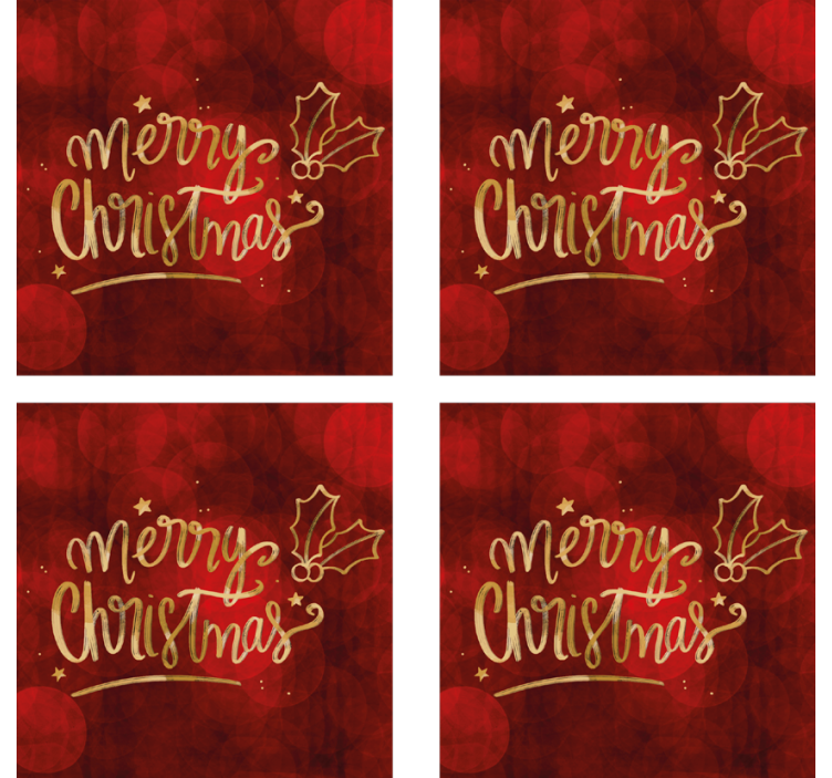 Bases para copos de natal Feliz natal em vermelho - TenStickers