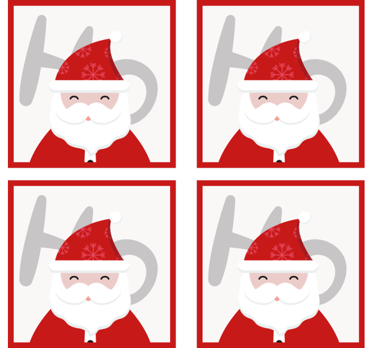 Bases para copos de natal Papai noel e hohoho - TenStickers
