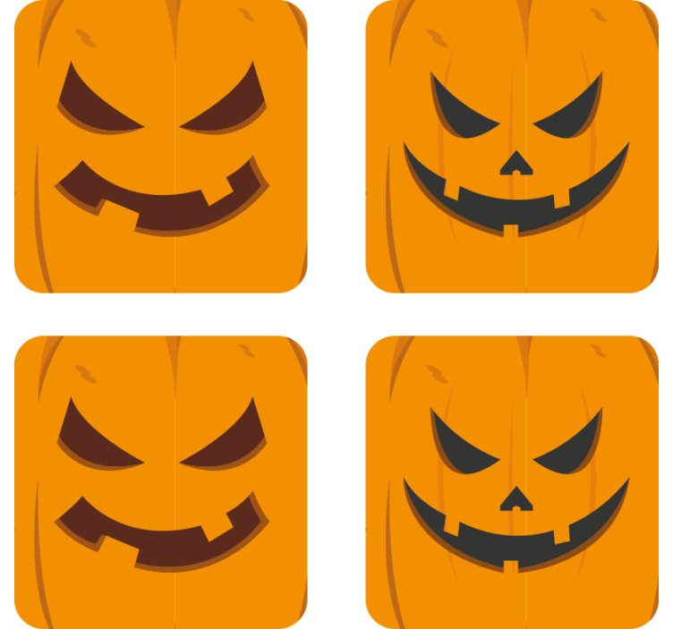 Diferentes base para copos de abóboras halloween - TenStickers