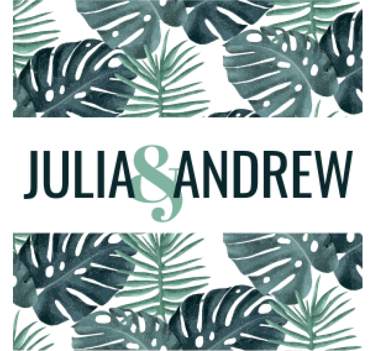 Bases para copos casamentos padrão de folhas tropicais - TenStickers