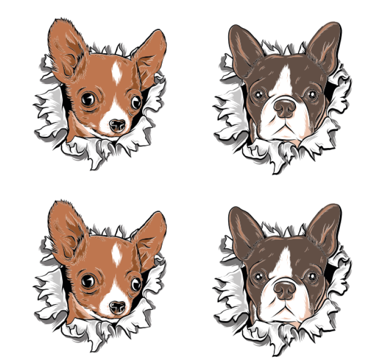 Bases para copos alternativas Cachorros animados fofos - TenStickers