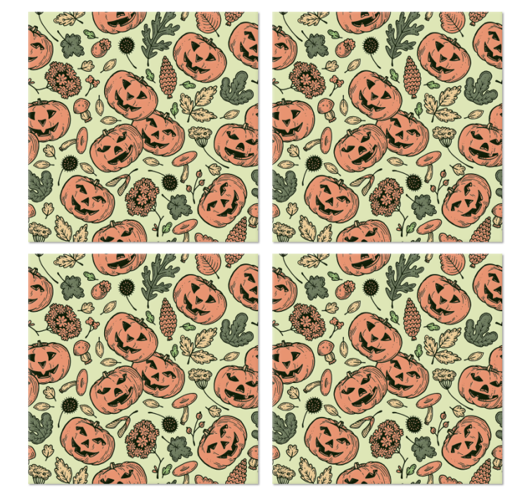 base para copos de halloween de abóboras - TenStickers