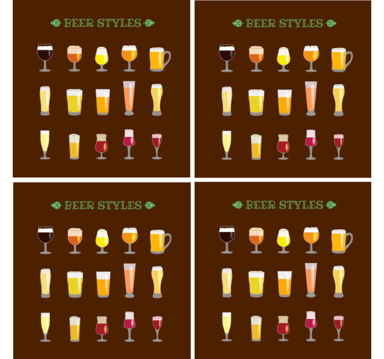 Bases para copos de cerveja Copos de cerveja diferentes - TenStickers