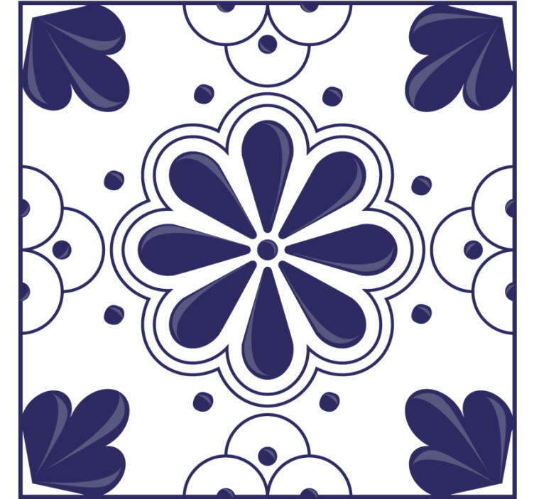 Bases para copos de azulejos Motivo floral - TenStickers