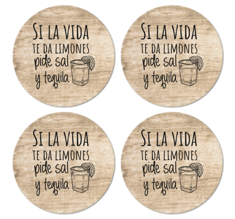 Bases para copos com frases Frase prova a vida sem pressa - TenStickers