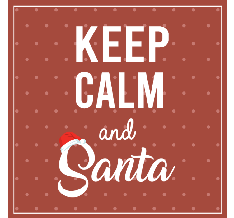 Bases para copos de natal Mantenha a calma e papai noel - TenStickers