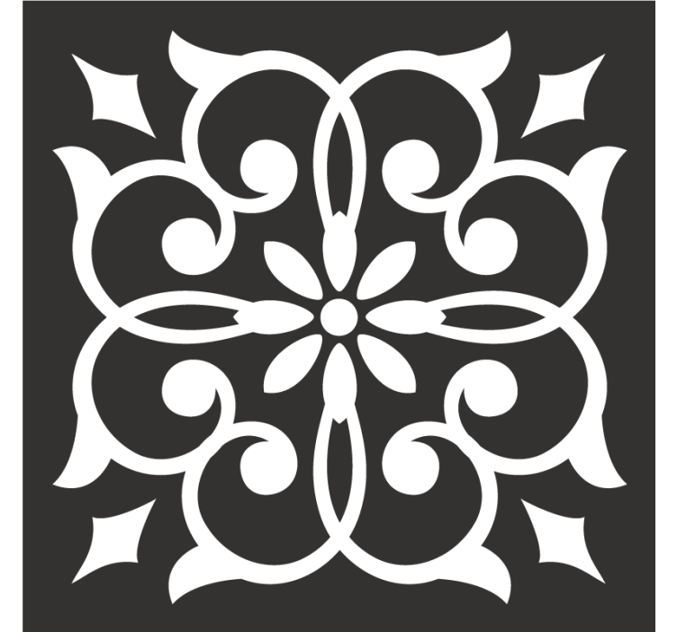 Bases para copos modernas Forma de flor elegante renda branca - TenStickers