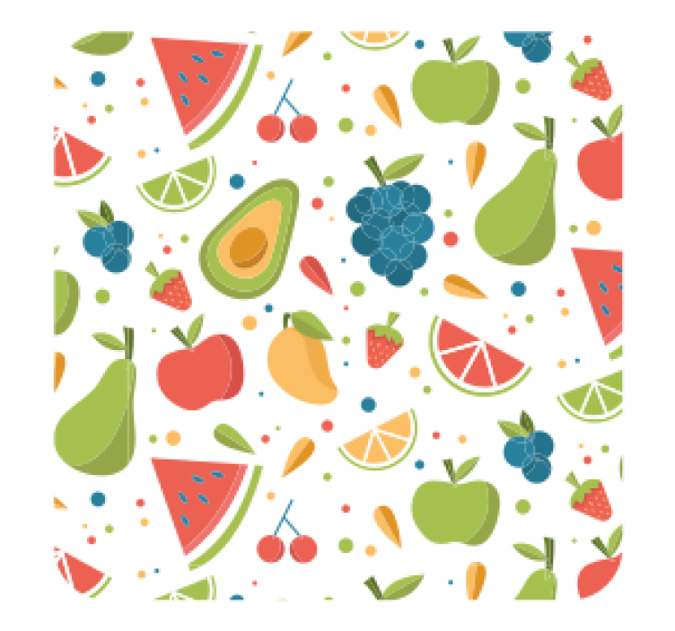 Bases para copos modernas produtode várias frutas - TenStickers