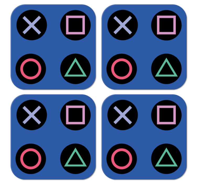 Bases para copos alternativas Padrão de playstation colorido engr - TenStickers