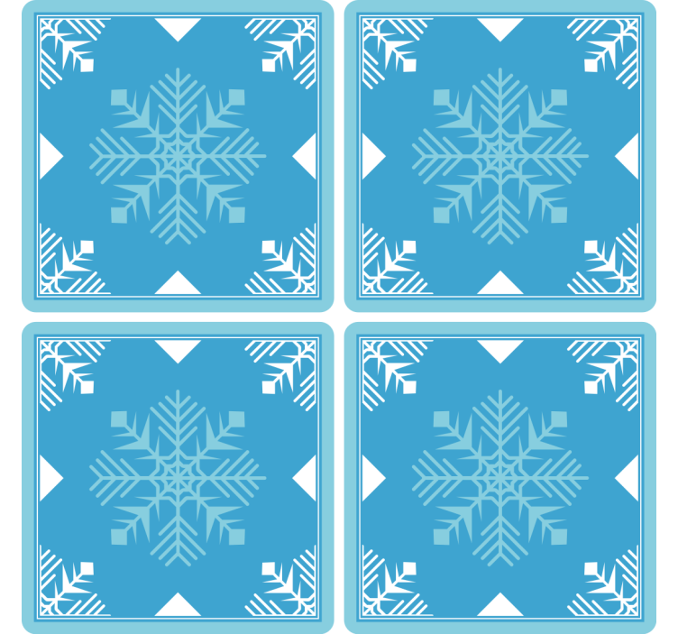 Bases para copos de natal Flocos de neve tons de azul - TenStickers