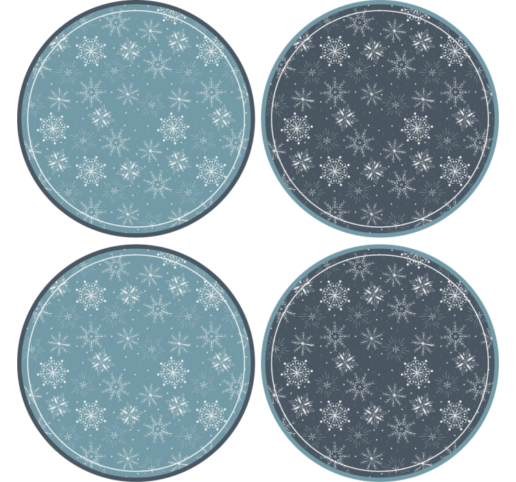 Bases para copos de natal pratos com padrão de floco de neve - TenStickers