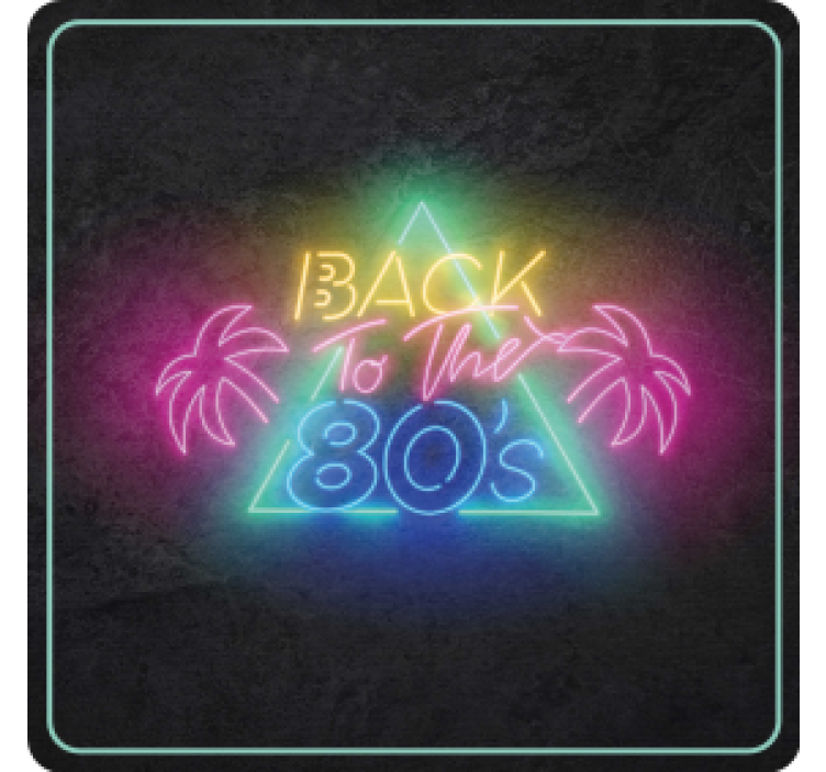 Bases para copos vintage neon anos 80 retrô - TenStickers