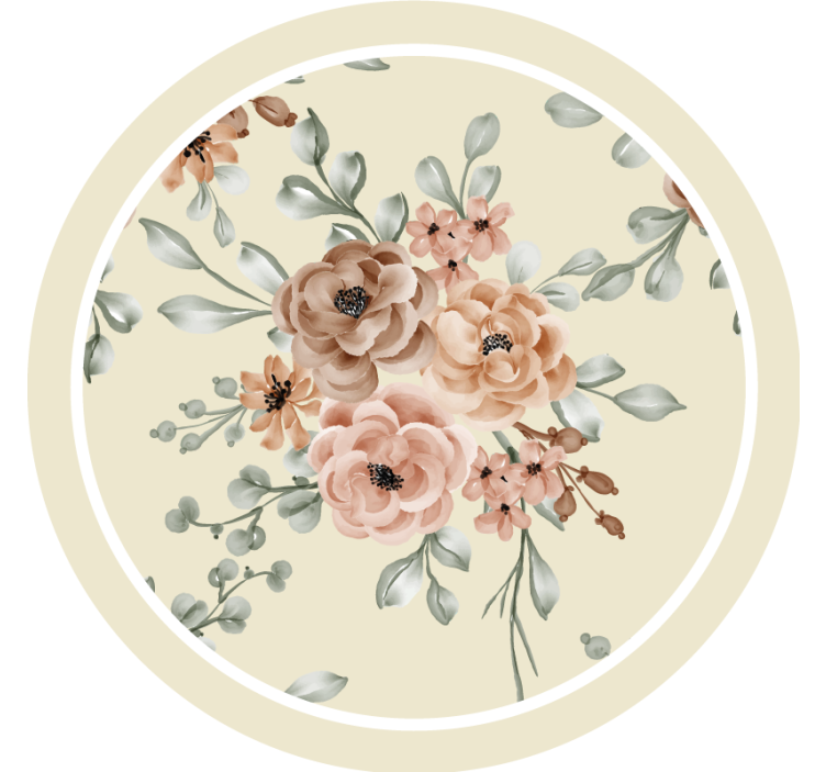 Bases para copos vintage padrão de elegância floral - TenStickers
