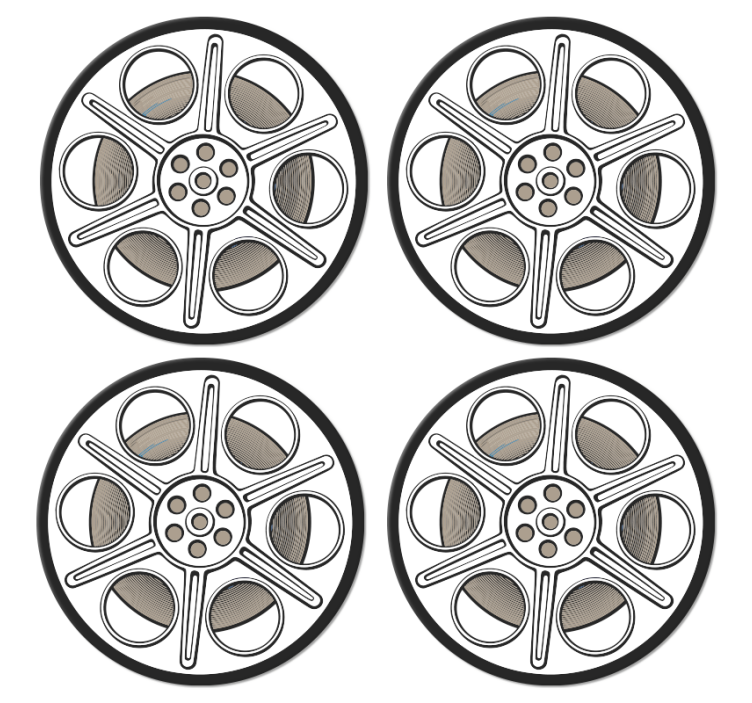 Bases para copos vintage Rolo de filme de cinema - TenStickers
