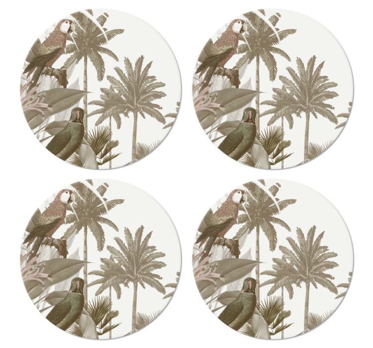 Bases para copos vintage Fauna tropical vintage - TenStickers