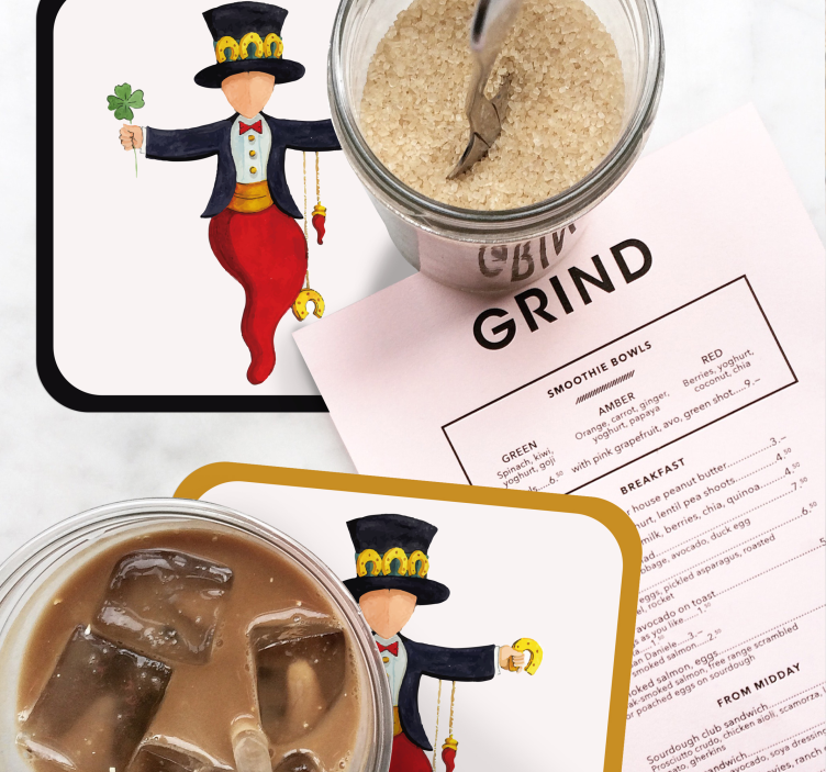 Amuleto da sorte de nápoles mais bases para copos - TenStickers