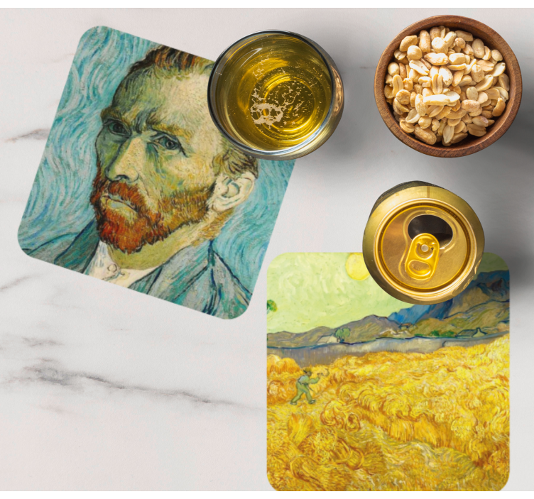 Arte de van gogh mais bases para copos - TenStickers