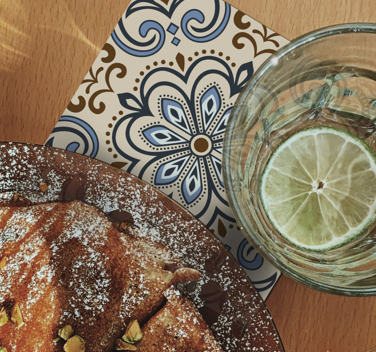 Base para copos de azulejos flor bela - TenStickers