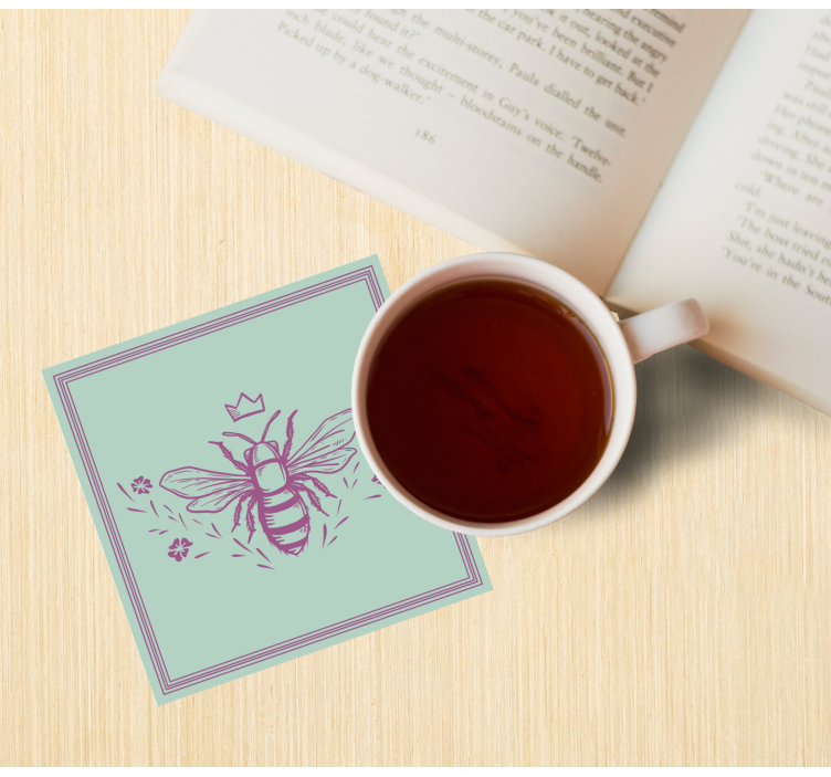 Bases para copos abelha com coroa - TenStickers