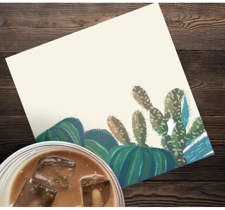 Bases para copos arranjo de cactos com textura - TenStickers