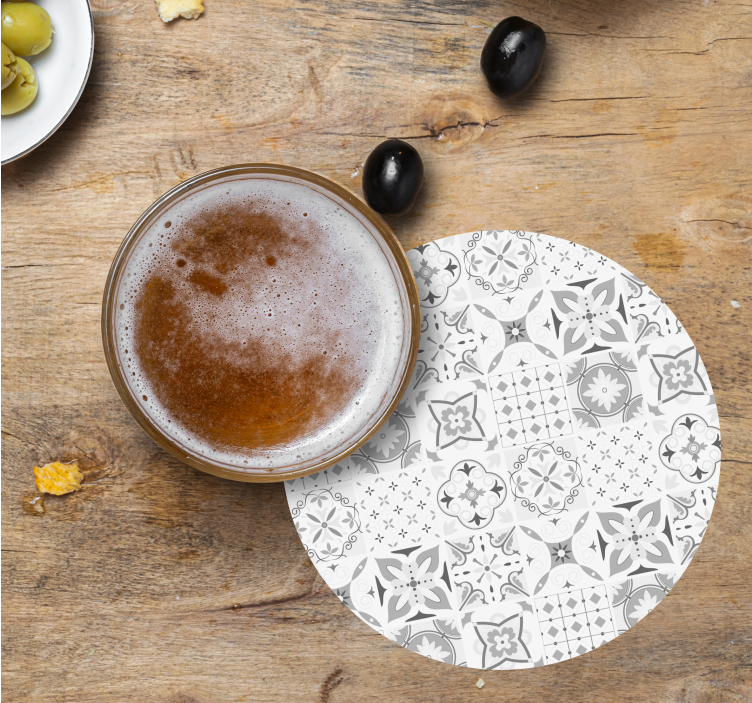 Bases para copos arranjo floral geométrico - TenStickers