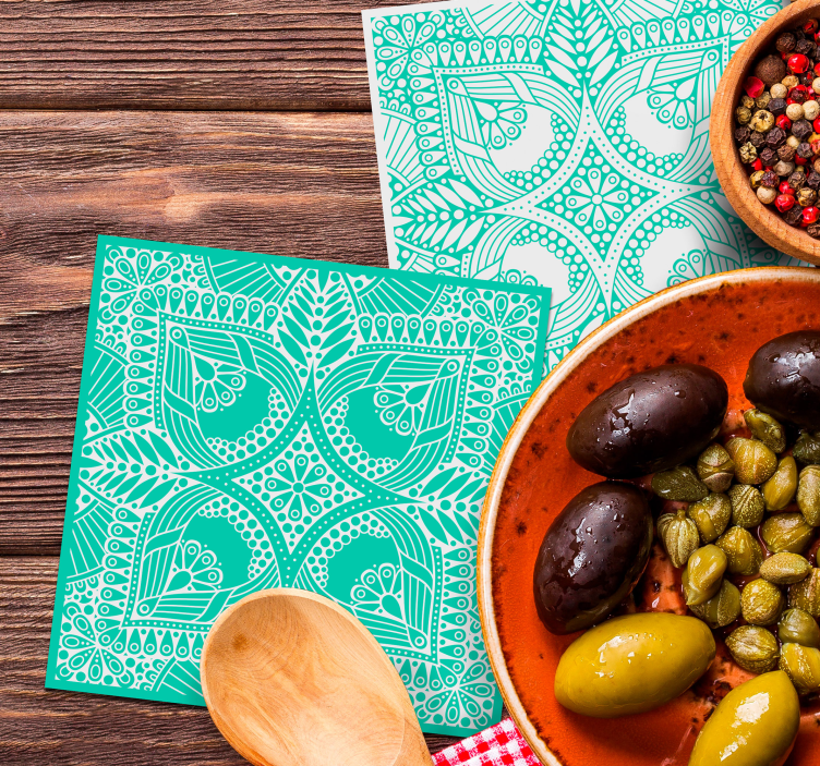 Bases para copos arranjo floral intricado - TenStickers