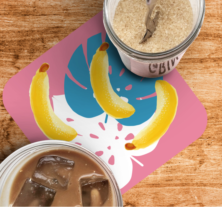 Bases para copos arranjo vibrante de banana - TenStickers