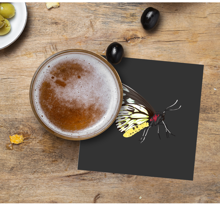 Bases para copos arte de borboleta colorida - TenStickers