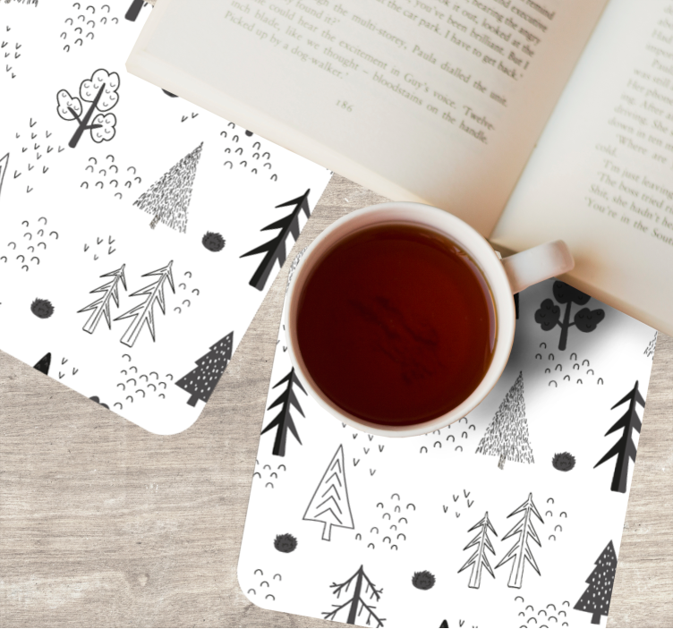 Bases para copos arte de linha natural - TenStickers