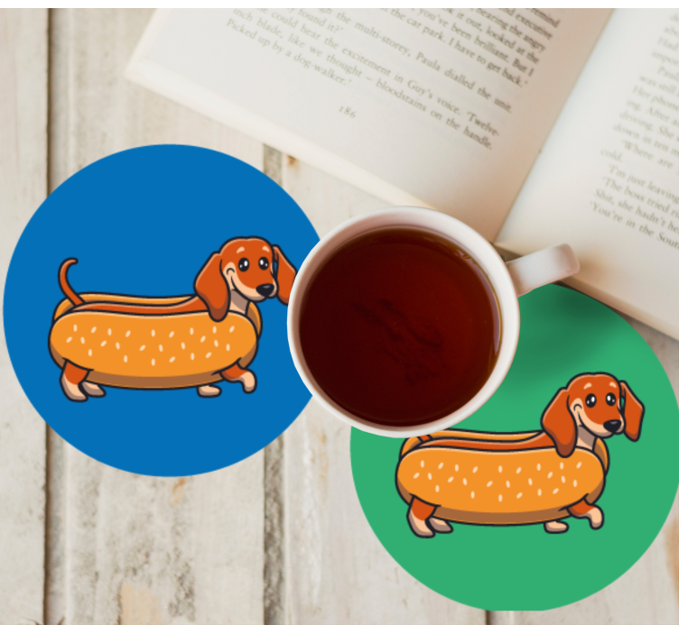 Bases para copos cachorrinho salsichinha brincalhão - TenStickers