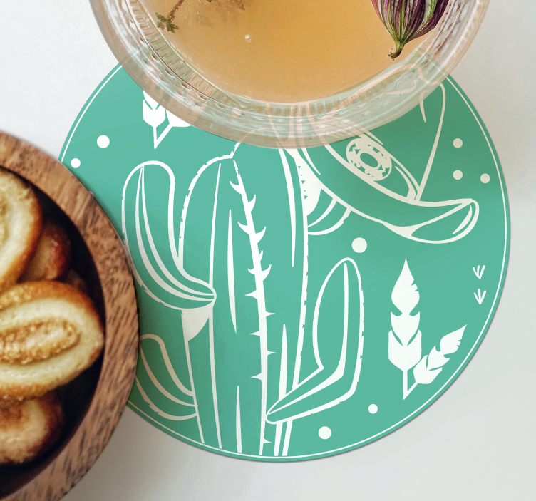 Bases para copos cacto com chapéu - TenStickers