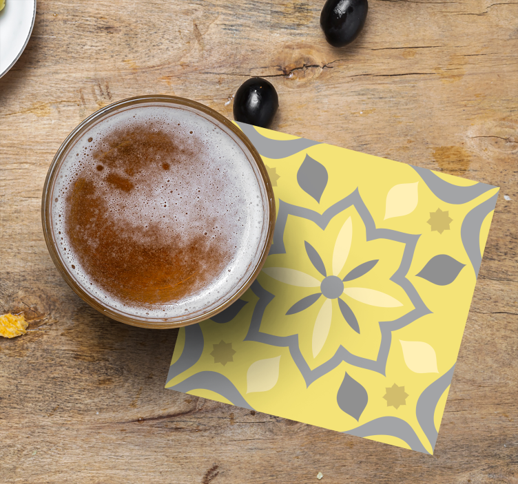 Bases para copos casamentos estampa floral - TenStickers