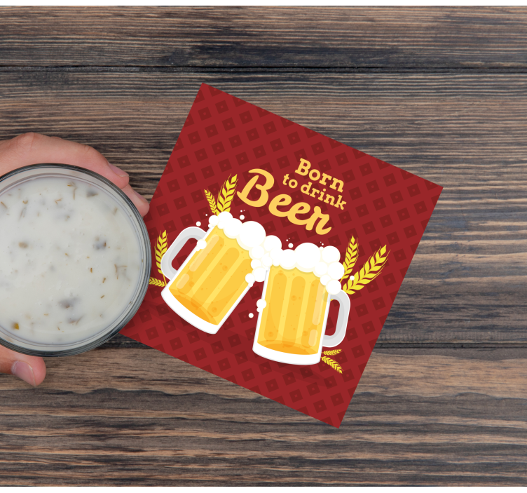 Bases para copos cerveja brindando com cervejas - TenStickers