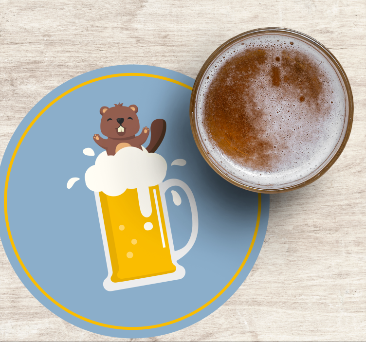 Bases para copos cerveja caneca castor alegre - TenStickers