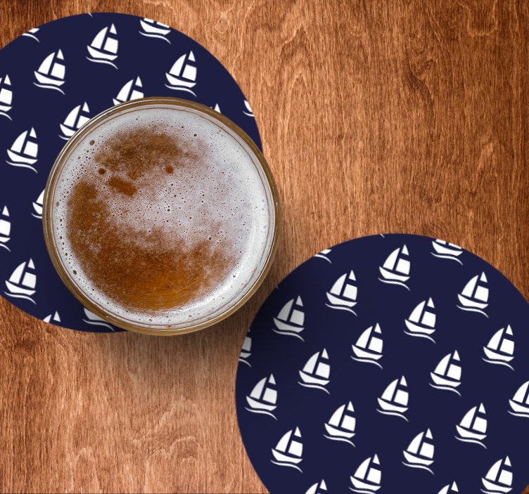 Bases para copos cerveja com motivo de veleiro náutico - TenStickers