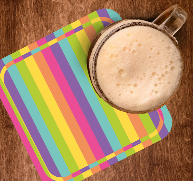 Bases para copos cerveja com padrão colorido vibrante - TenStickers