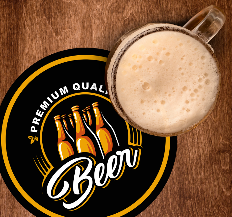 Bases para copos cerveja emblema de bebida premium - TenStickers