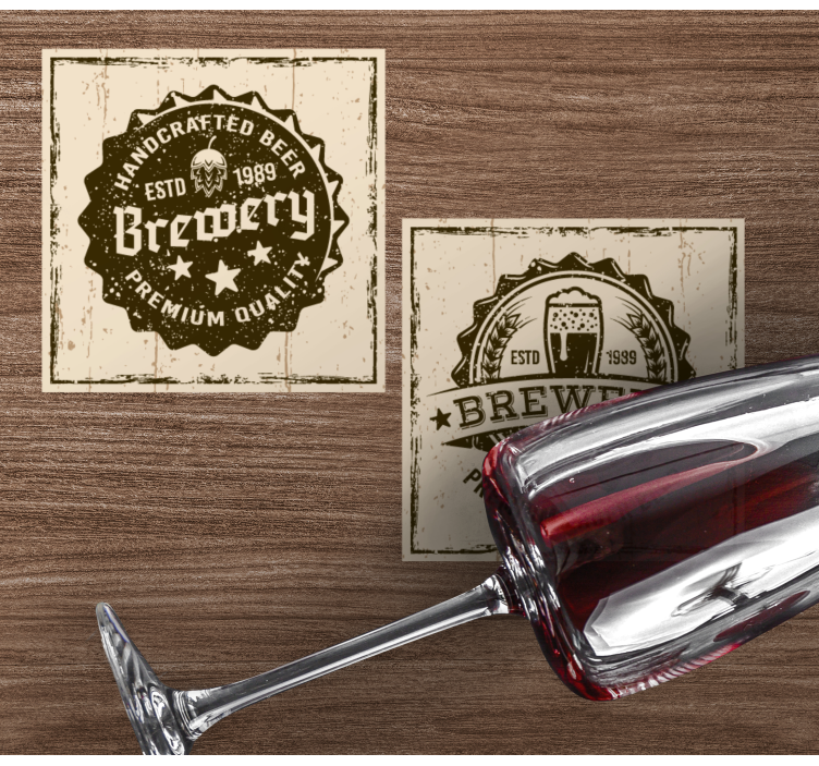 Bases para copos cerveja estilo de emblema vintage - TenStickers