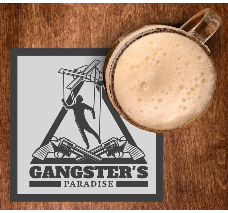 Bases para copos cerveja ilustração temática de gangster - TenStickers