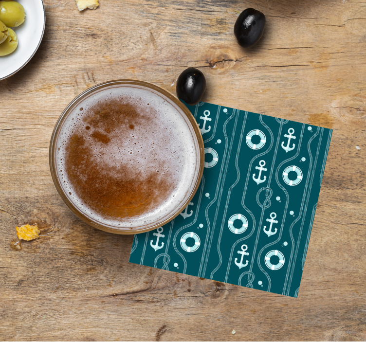 Bases para copos cerveja padrão de Âncoras e boias - TenStickers