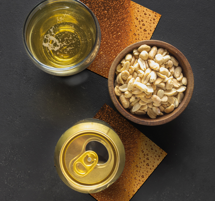 Bases para copos cerveja padrões de gotas Âmbar - TenStickers