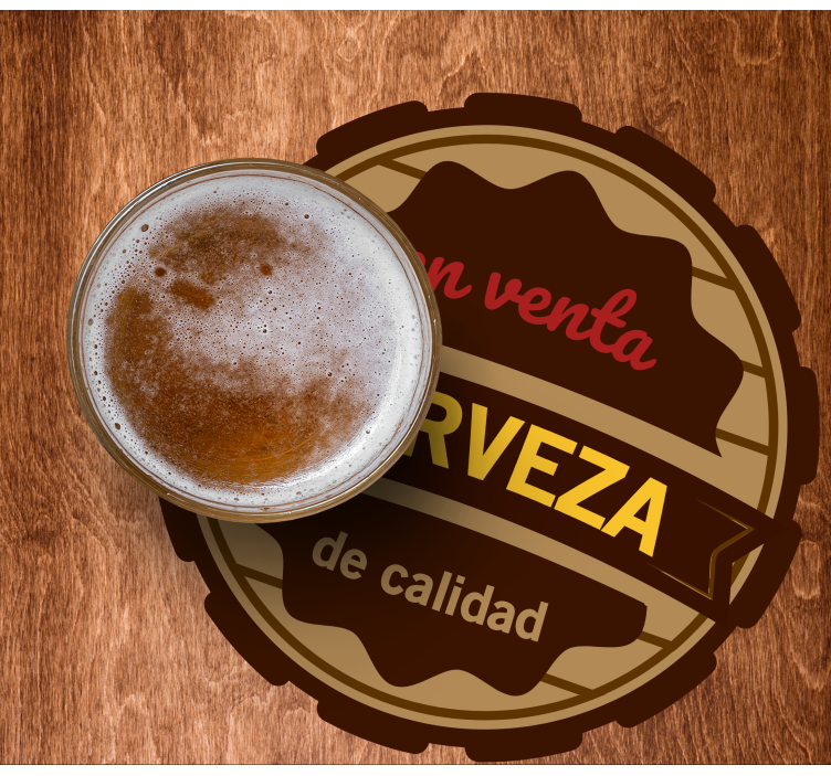 Bases para copos cerveja rótulo de cerveja de qualidade - TenStickers