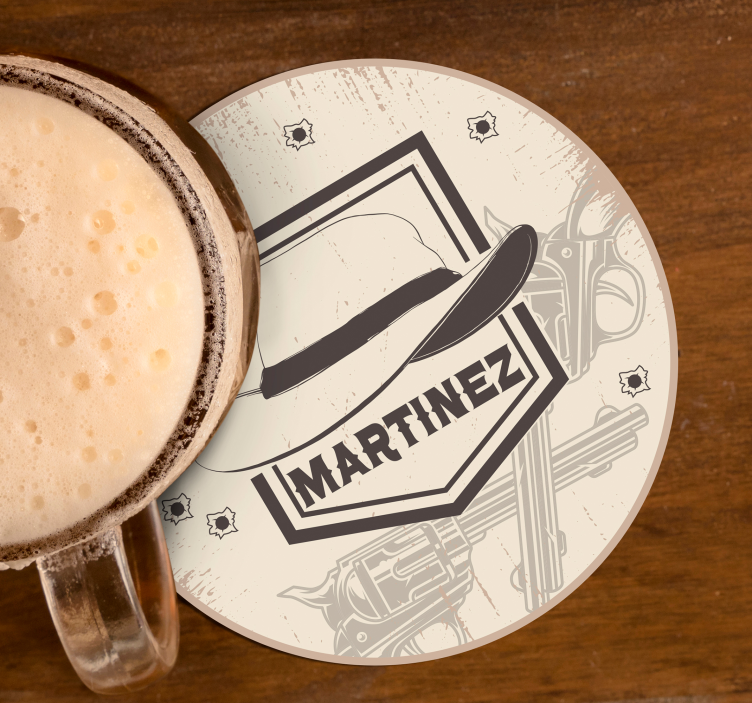 Bases para copos chapéu e armas do velho oeste - TenStickers