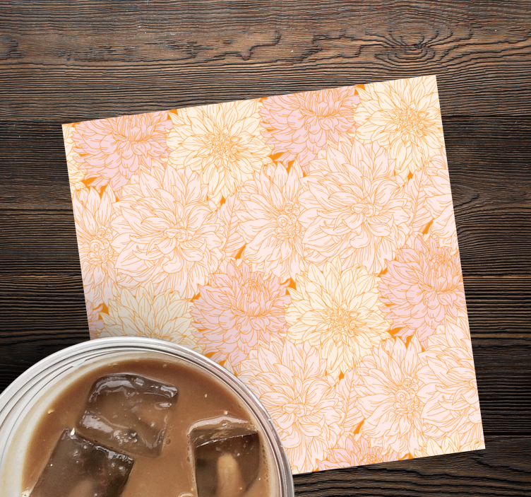 Bases para copos com arranjo de motivo floral - TenStickers