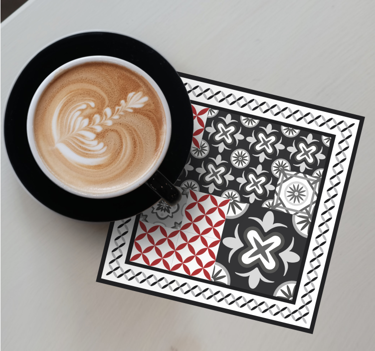 Bases para copos com colagem de padrões geométricos - TenStickers