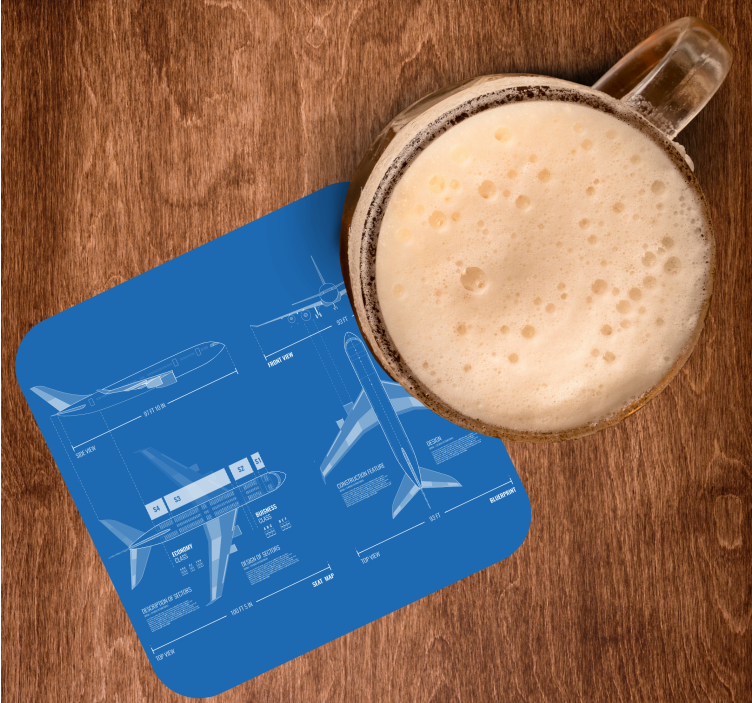 Bases para copos com design de planta de avião - TenStickers