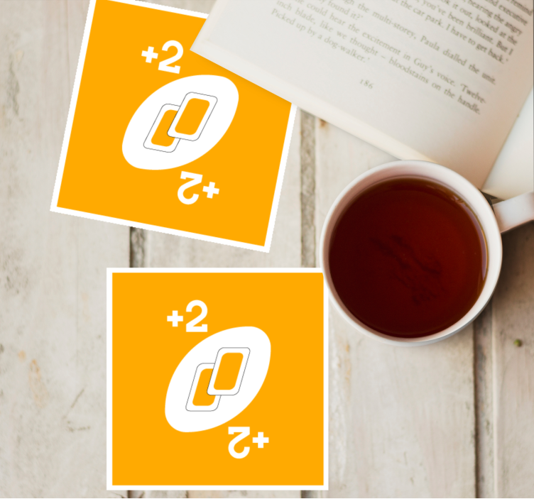 Bases para copos com duas formas interligadas e números - TenStickers